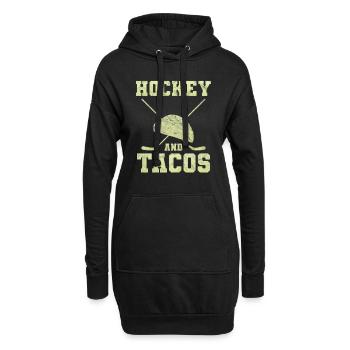 Hockey And Tacos - Hoodie-Kleid - Schwarz - Vorne