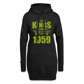 kings are born 1959 - Hoodie-Kleid - Schwarz - Vorne