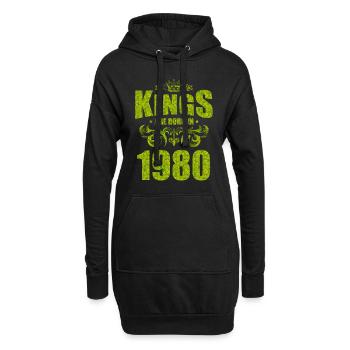 les rois naissent en 1980 - Sweat-shirt à capuche long Femme - noir - Devant