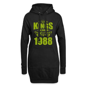 kings are born 1988 - Hoodie-Kleid - Schwarz - Vorne