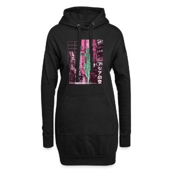 Asiatische Stadt Marathon, Trailrunning - Hoodie-Kleid - Schwarz - Vorne