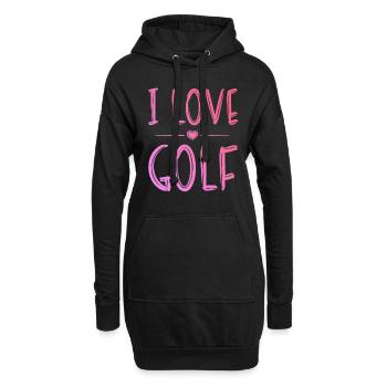Ich liebe Golf - Hoodie-Kleid - Schwarz - Vorne