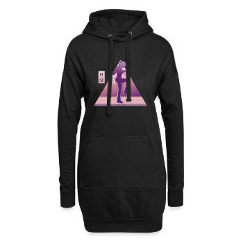 Vaporwave Rope Jumping - Hoodie-Kleid - Schwarz - Vorne