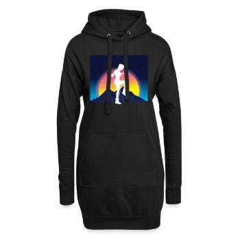 Vaporwave Rope Jumping - Hoodie-Kleid - Schwarz - Vorne