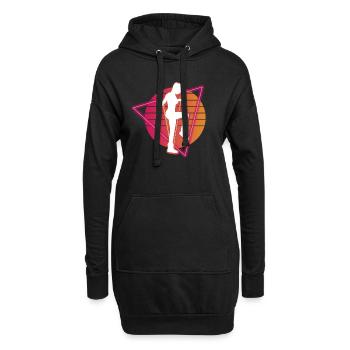 Vaporwave Rope Jumping - Hoodie-Kleid - Schwarz - Vorne