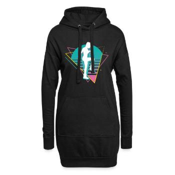 Vaporwave Rope Jumping - Hoodie-Kleid - Schwarz - Vorne