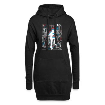Vaporwave Synthwave Skyline Saut à la corde - Sweat-shirt à capuche long Femme - noir - Devant