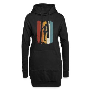 Retro Rope Jumping - Hoodie-Kleid - Schwarz - Vorne