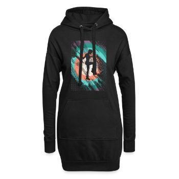 Retro Rope Jumping - Hoodie-Kleid - Schwarz - Vorne