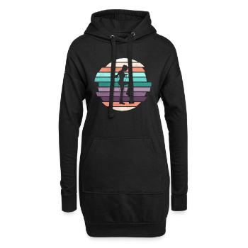 Retro Rope Jumping - Hoodie-Kleid - Schwarz - Vorne