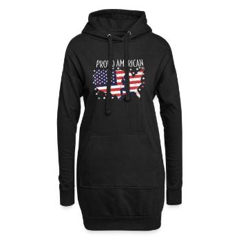 Amerikanische Fahne HIIT - Hoodie-Kleid - Schwarz - Vorne