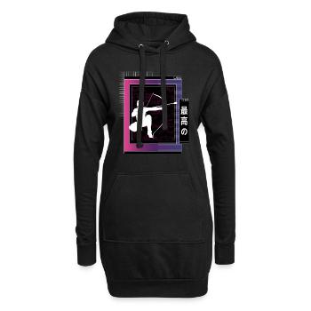 Vaporwave Metaverse Arrowtag - Sweat-shirt à capuche long Femme - noir - Devant