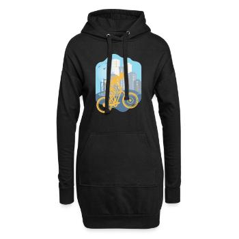 Skyline Descente - Sweat-shirt à capuche long Femme - noir - Devant