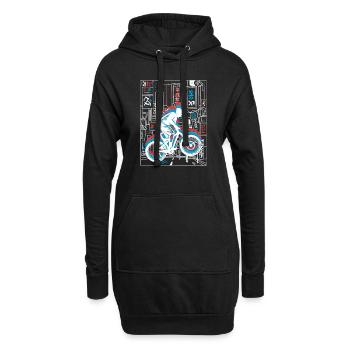 Vaporwave Synthwave Skyline Downhill - Hoodie-Kleid - Schwarz - Vorne