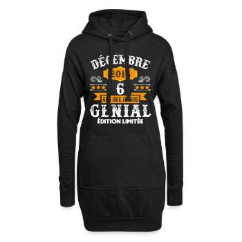 6 Ans Anniversaire Vintage Né(e) en Décembre 2016 - Sweat-shirt à capuche long Femme - noir - Devant