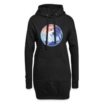 VTT de descente - Sweat-shirt à capuche long Femme - noir - Devant
