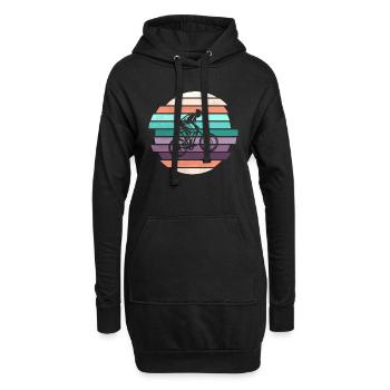 Descente rétro - Sweat-shirt à capuche long Femme - noir - Devant
