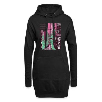 Asiatische Stadt Paintball - Hoodie-Kleid - Schwarz - Vorne