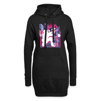 Asiatische Stadt Paintball - Hoodie-Kleid - Schwarz - Vorne