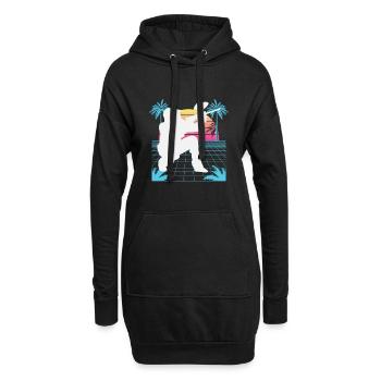 Vaporwave Paintball - Sweat-shirt à capuche long Femme - noir - Devant