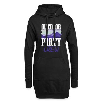 Équipe de fête en plein air - Sweat-shirt à capuche long Femme - noir - Devant
