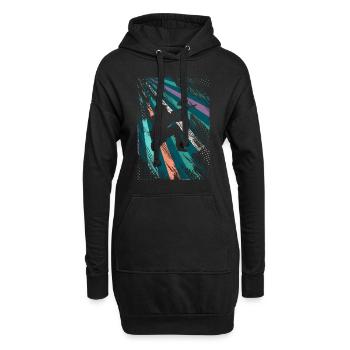 Paintball rétro - Sweat-shirt à capuche long Femme - noir - Devant