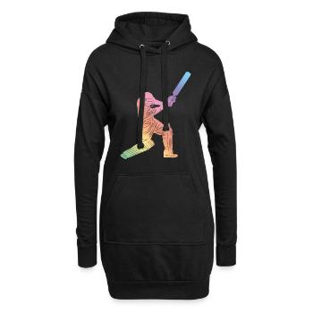 Cricket Sport Silhouette - Hoodie-Kleid - Schwarz - Vorne