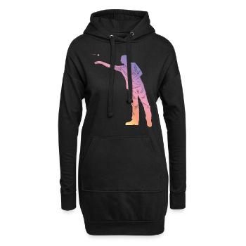 Silhouette de fléchettes - Sweat-shirt à capuche long Femme - noir - Devant