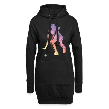 Silhouette de sport de hockey sur gazon - Sweat-shirt à capuche long Femme - noir - Devant