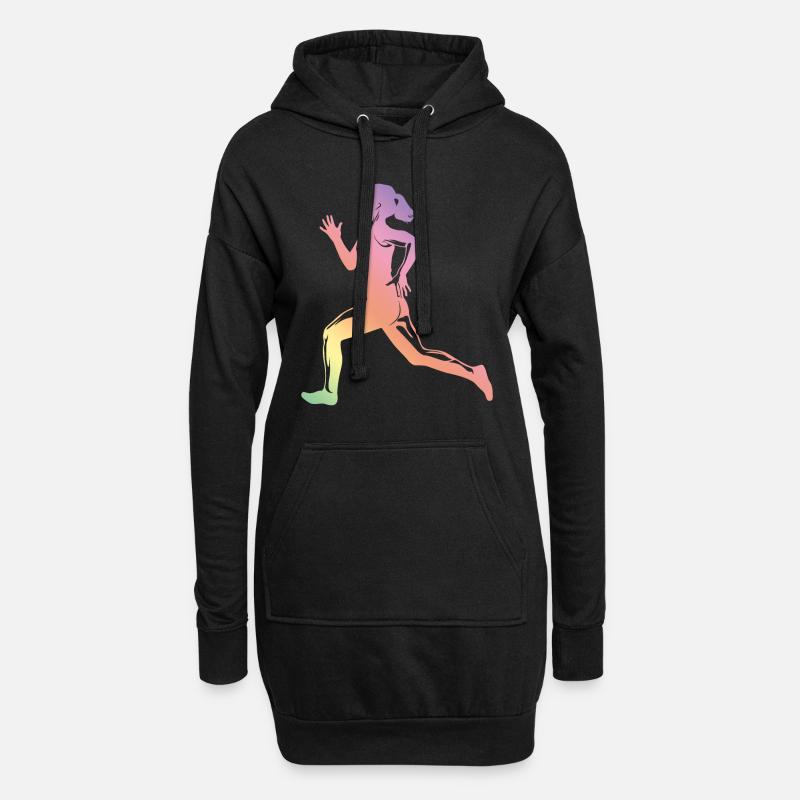 silhouette de coureur de course - Sweat-shirt à capuche long Femme - noir