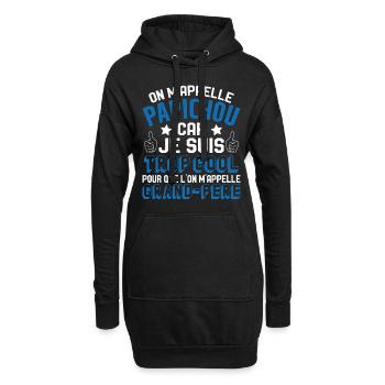 On M'appelle Papichou Parce Que Je Suis Trop Cool - Sweat-shirt à capuche long Femme - noir - Devant