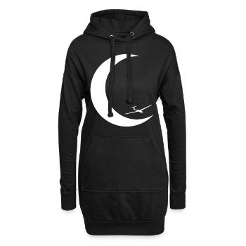 Mondsichel - Segelflugzeug - - Hoodie-Kleid - Schwarz - Vorne