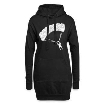 Parapente - (1) - Sweat-shirt à capuche long Femme - noir - Devant