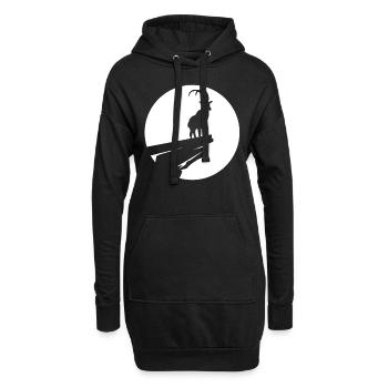 Chèvre - (5) - Sweat-shirt à capuche long Femme - noir - Devant