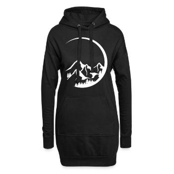 Cercle - Montagne - (8) - Sweat-shirt à capuche long Femme - noir - Devant