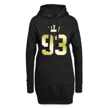 93 Couronne numérique - Sweat-shirt à capuche long Femme - noir - Devant