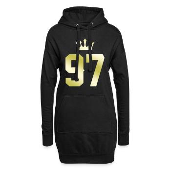 97 Couronne numérique - Sweat-shirt à capuche long Femme - noir - Devant