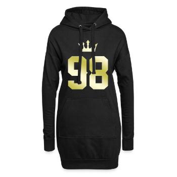 98 Couronne numérique - Sweat-shirt à capuche long Femme - noir - Devant