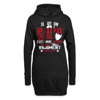 Papa Barbu Humour Cadeau Fête des Pères - Sweat-shirt à capuche long Femme - noir - Devant