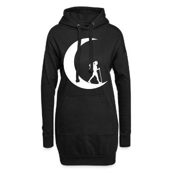 Mondsichel - Weiblich Wandern - - Hoodie-Kleid - Schwarz - Vorne