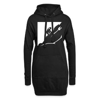 Gebirge - Wandern - (11) - Hoodie-Kleid - Schwarz - Vorne