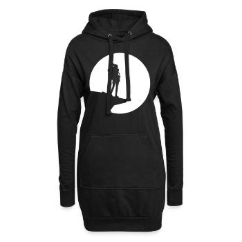 Mond - Wandern - (9) - Hoodie-Kleid - Schwarz - Vorne