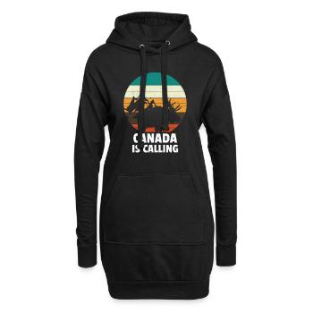 Le Canada appelle Kanada - Sweat-shirt à capuche long Femme - noir - Devant