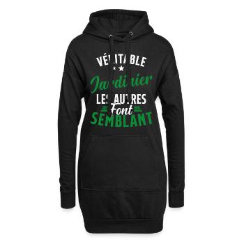 Véritable Jardinier Les Autres Font Semblant - Sweat-shirt à capuche long Femme - noir - Devant