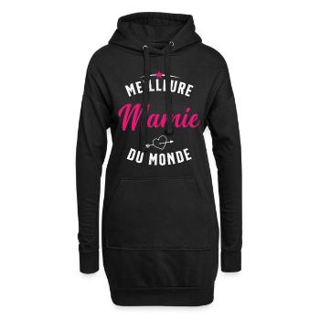 Meilleure Mamie Du Monde Humour Cadeau - Sweat-shirt à capuche long Femme - noir - Devant