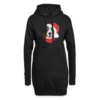 Bouvier Bernois Joyeux Noël - Sweat-shirt à capuche long Femme - noir - Devant