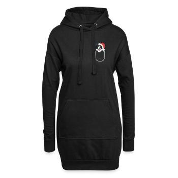 Border Collie Joyeux Noël - Sweat-shirt à capuche long Femme - noir - Devant