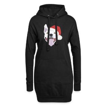 Bull Terrier Joyeux Noël - Sweat-shirt à capuche long Femme - noir - Devant