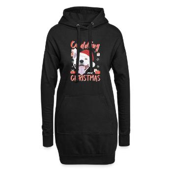 Bull Terrier Joyeux Noël - Sweat-shirt à capuche long Femme - noir - Devant