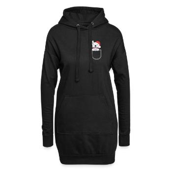 Bull Terrier Joyeux Noël - Sweat-shirt à capuche long Femme - noir - Devant
